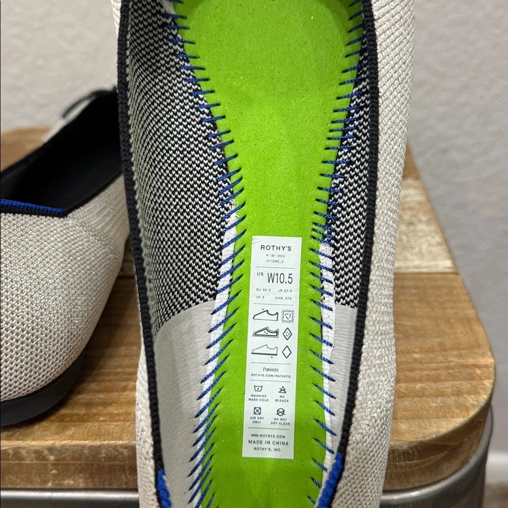 Rothy’s The Ballet Flat Diamond Metallic Size 10.5 NEW - Picture 8 of 9